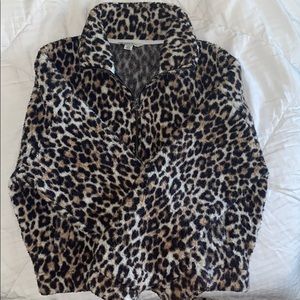 Cheetah print teddy jacket